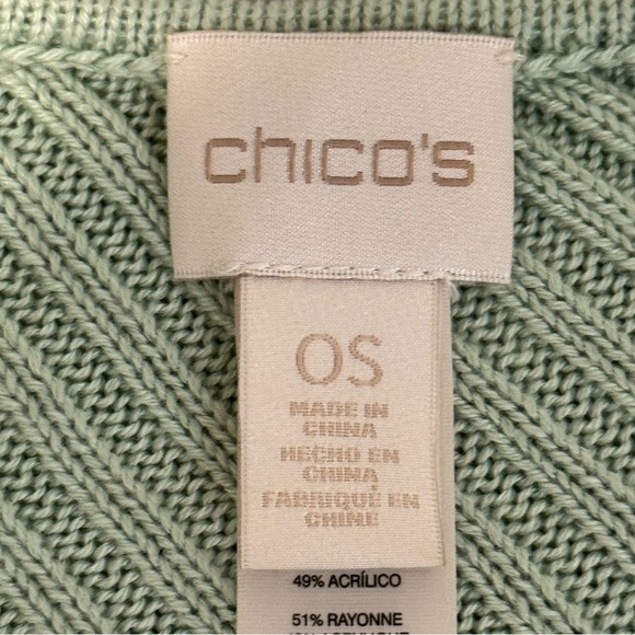 Chico’s Poncho Sweater Poncho Sage Green One Size - Picture 5 of 9